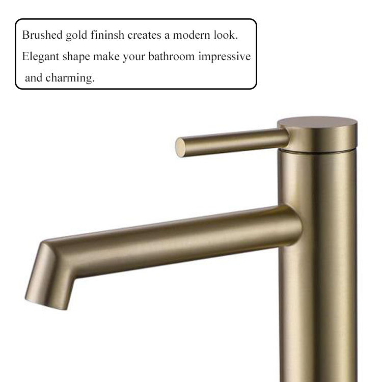 ISO9001金色单杆单把浴室面盆龙头洗手混合龙头