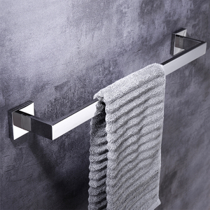 中国工厂壁挂式不锈钢浴室配件镀铬毛巾架单条毛巾杆