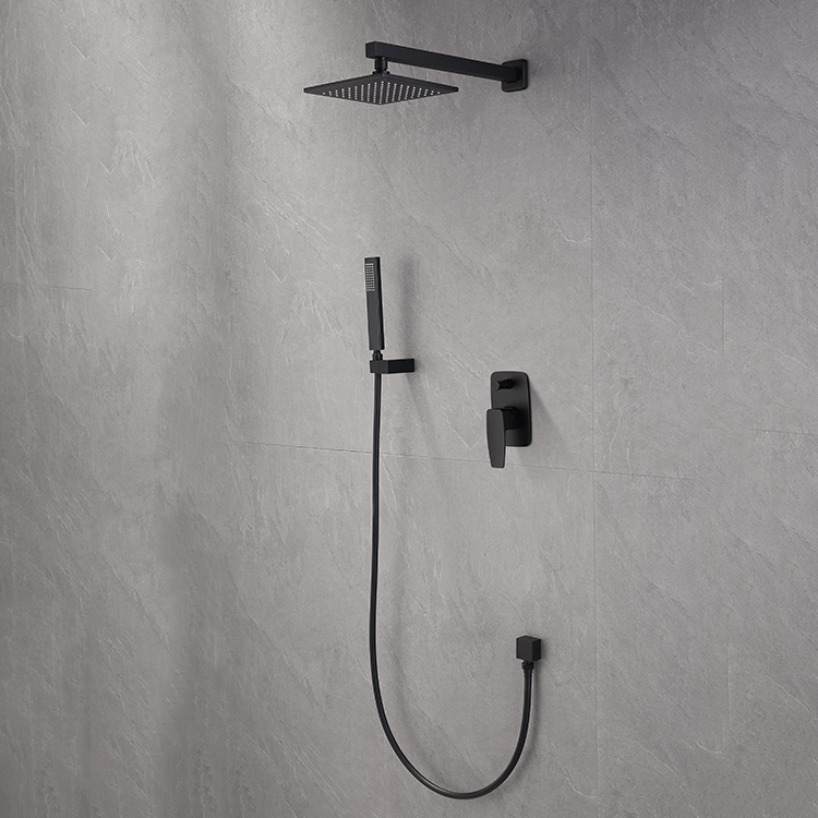 哑黑铜壁挂式冷热水浴室淋浴龙头雨水暗装淋浴套装