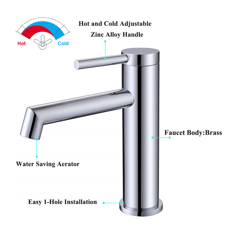 批发ISO9001水龙头镀铬单把手甲板安装一孔面盆水龙头浴室水龙头