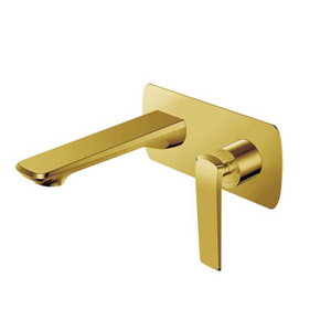 单把铜钛金壁挂式水槽水龙头新设计浴室黄铜混合水龙头