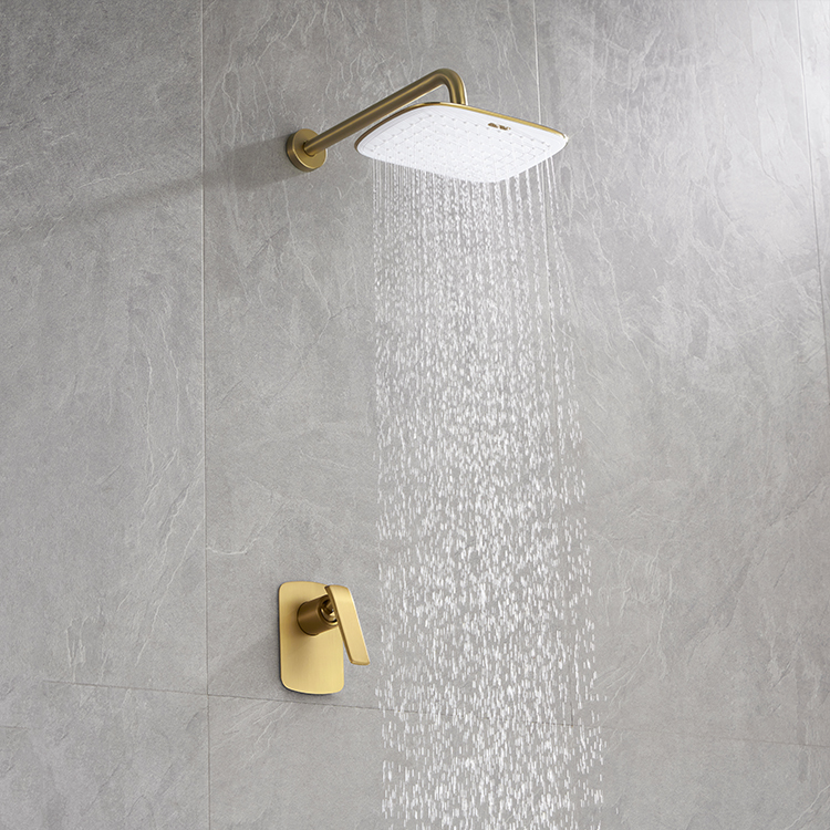 2021 年新设计壁挂式单把金色淋浴龙头隐藏式浴室水龙头