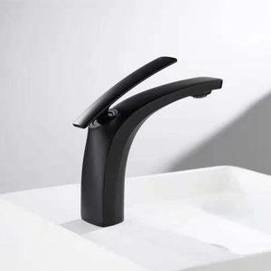 现代哑光黑色单杆单把手台面安装式洗涤混合龙头浴室水槽水龙头