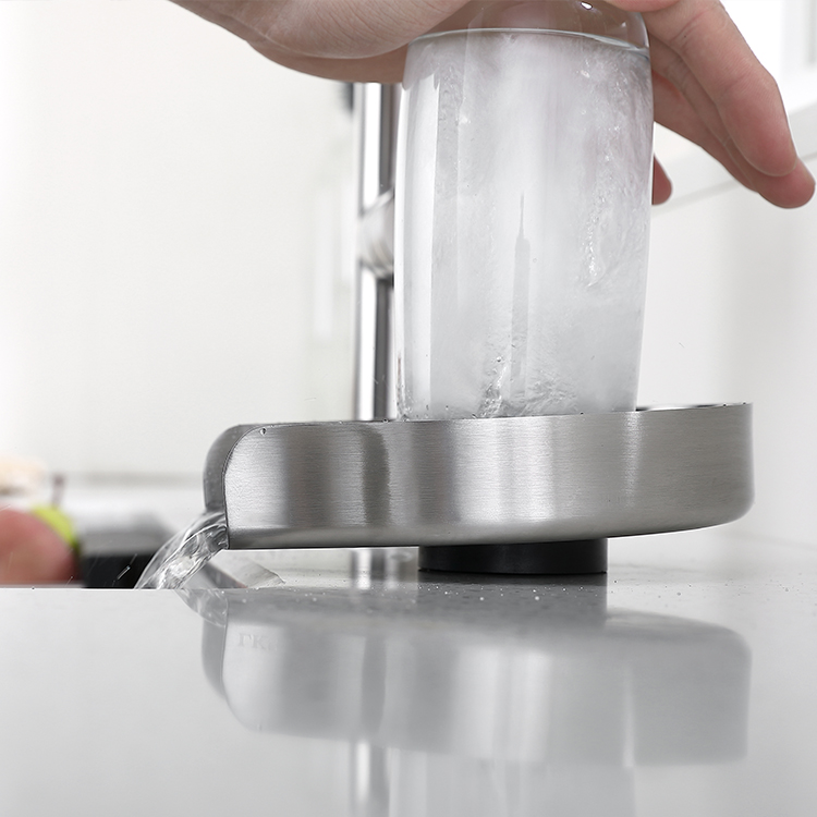 拉丝镍不锈钢 304 自动洗杯器玻璃冲洗器清洁工具，用于厨房水槽酒吧玻璃杯