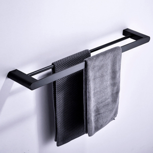 中国全新设计浴室双黑色不锈钢 304 毛巾杆